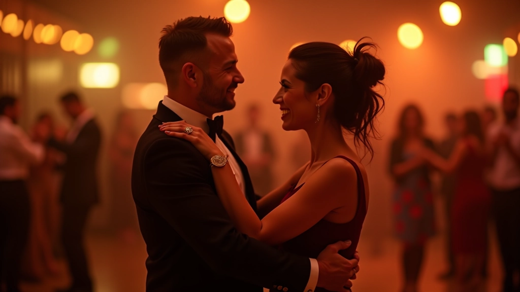 Couple dancing kizomba with close partnership and intimate frame, showing proper dance technique and connection
