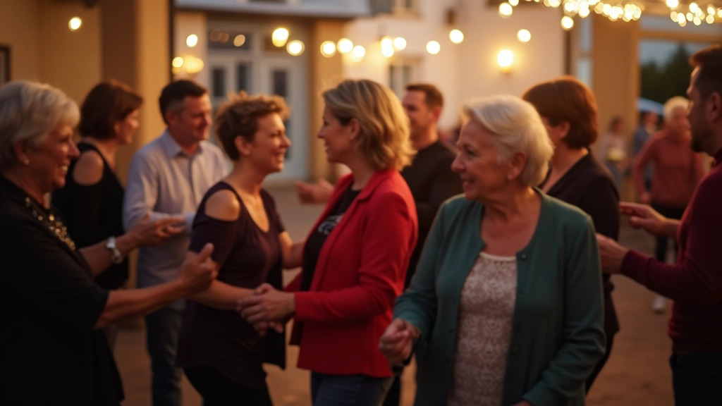 Coastal town dance gathering in Ireland